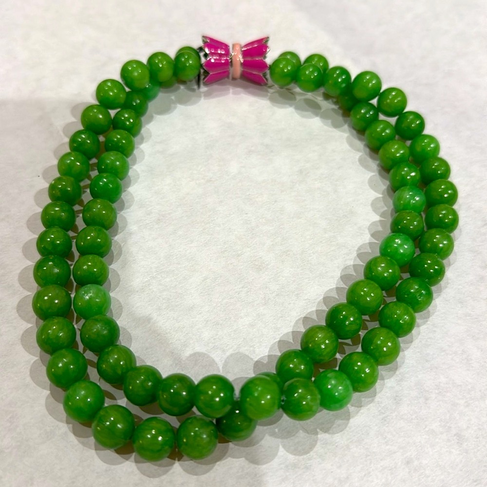Turq Double-Strand Necklace with Hand-Painted Closure